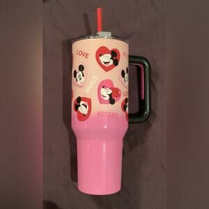 NWT Disney Parks Valentines Hearts Mickey & Minnie Mouse Metal Tumbler 40oz